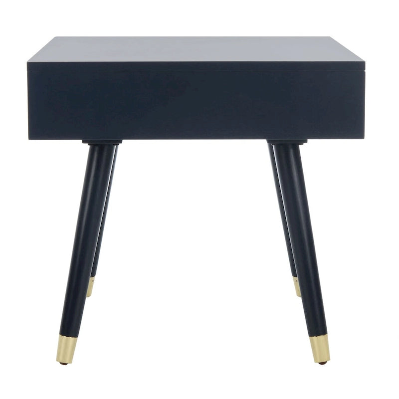 Table d'appoint Sunny Mid-Century avec embouts dorés - 24Lx24Px22H