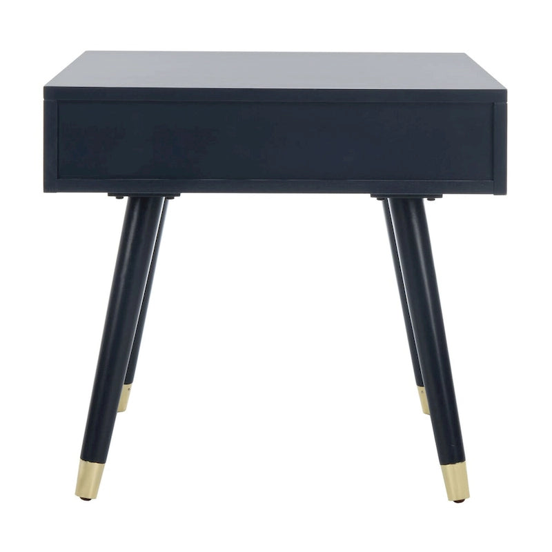 Table d'appoint Sunny Mid-Century avec embouts dorés - 24Lx24Px22H