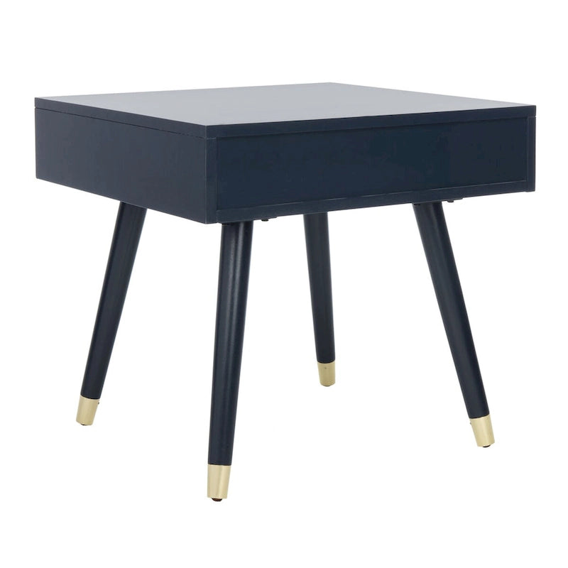Table d'appoint Sunny Mid-Century avec embouts dorés - 24Lx24Px22H
