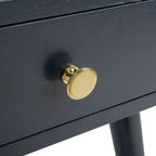 Table d'appoint Sunny Mid-Century avec embouts dorés - 24Lx24Px22H