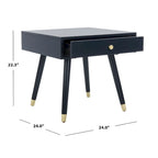 Table d'appoint Sunny Mid-Century avec embouts dorés - 24Lx24Px22H