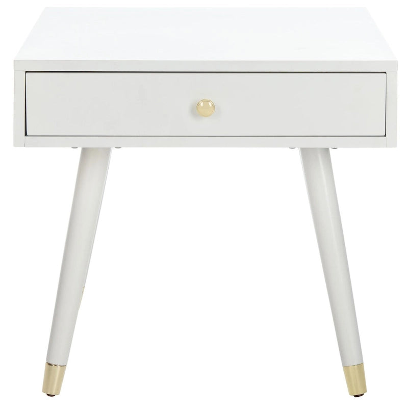 Table d'appoint Sunny Mid-Century avec embouts dorés - 24Lx24Px22H