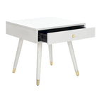 Table d'appoint Sunny Mid-Century avec embouts dorés - 24Lx24Px22H