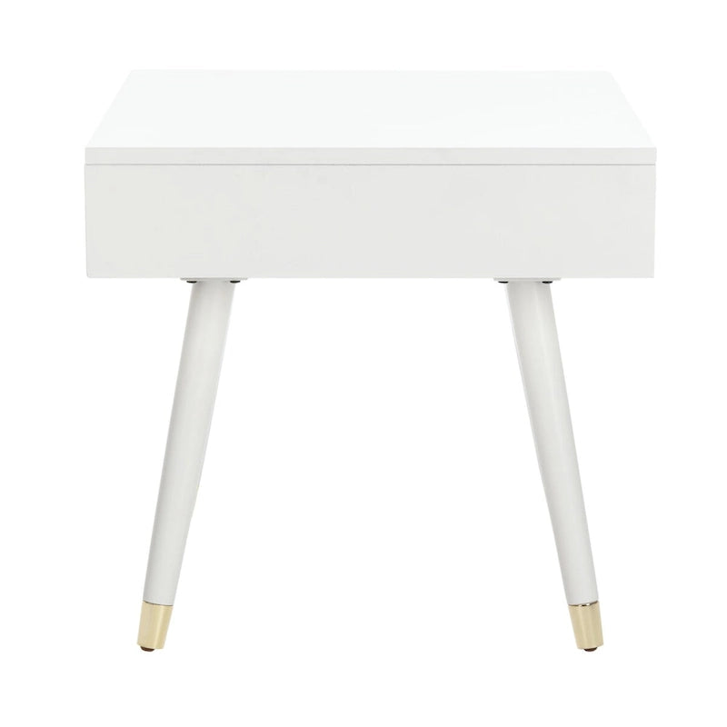 Table d'appoint Sunny Mid-Century avec embouts dorés - 24Lx24Px22H