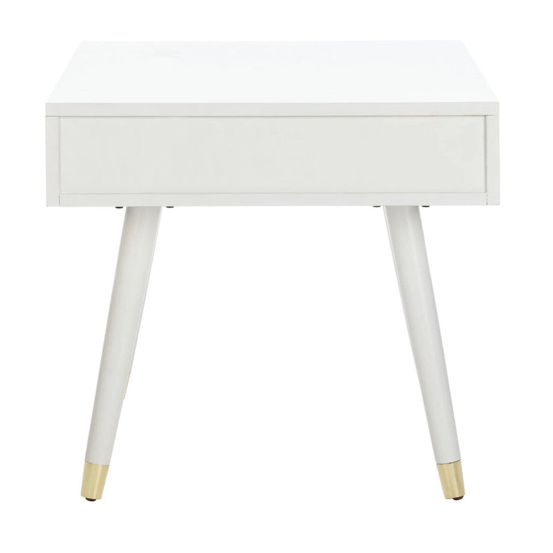 Table d'appoint Sunny Mid-Century avec embouts dorés - 24Lx24Px22H