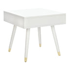 Table d'appoint Sunny Mid-Century avec embouts dorés - 24Lx24Px22H