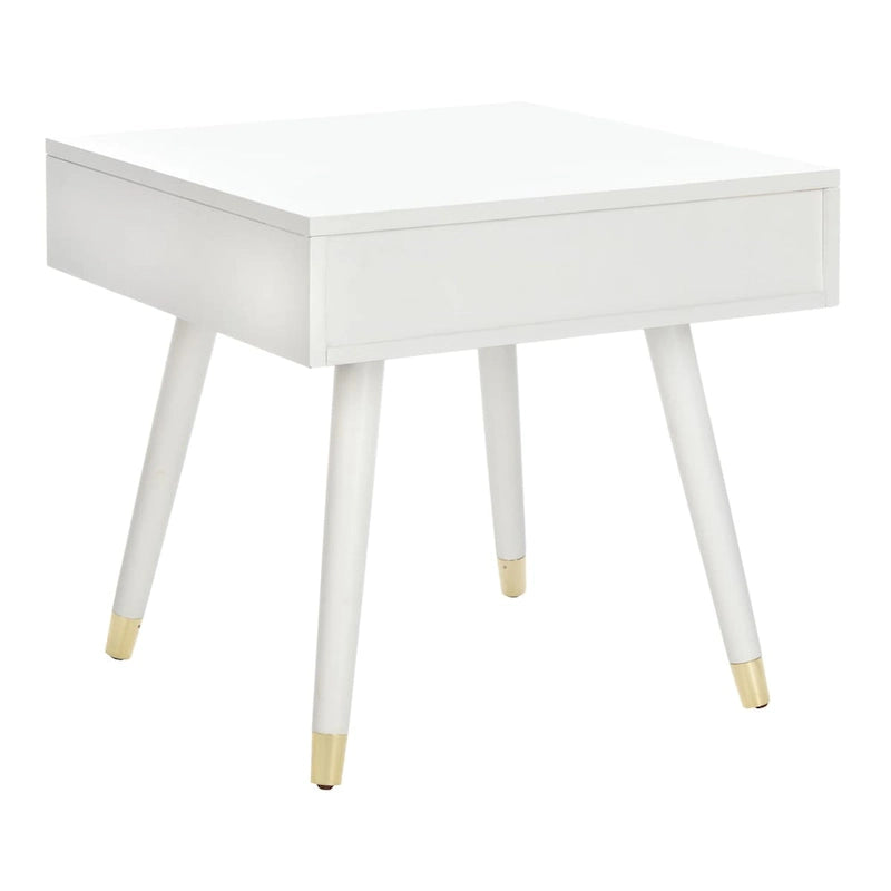 Table d'appoint Sunny Mid-Century avec embouts dorés - 24Lx24Px22H