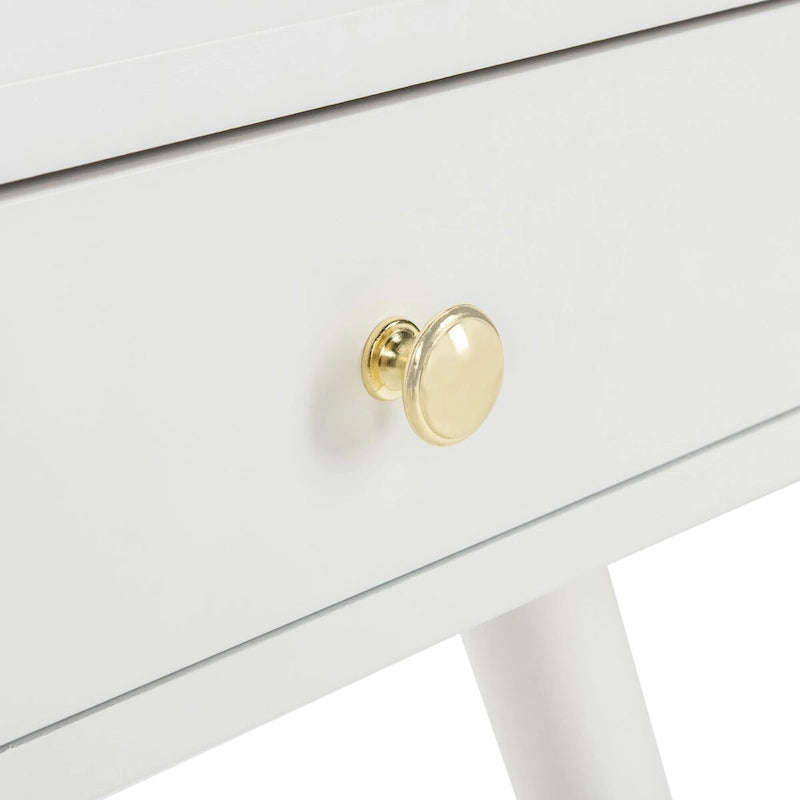Table d'appoint Sunny Mid-Century avec embouts dorés - 24Lx24Px22H