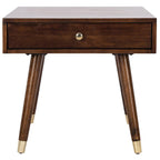Table d'appoint Sunny Mid-Century avec embouts dorés - 24Lx24Px22H