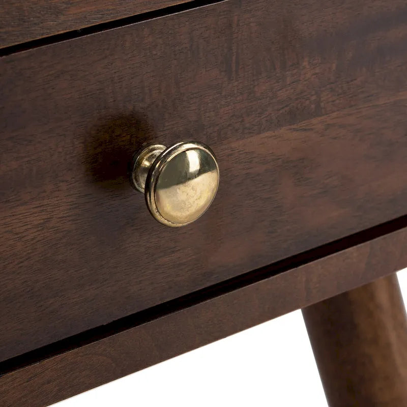 Table d'appoint Sunny Mid-Century avec embouts dorés - 24Lx24Px22H