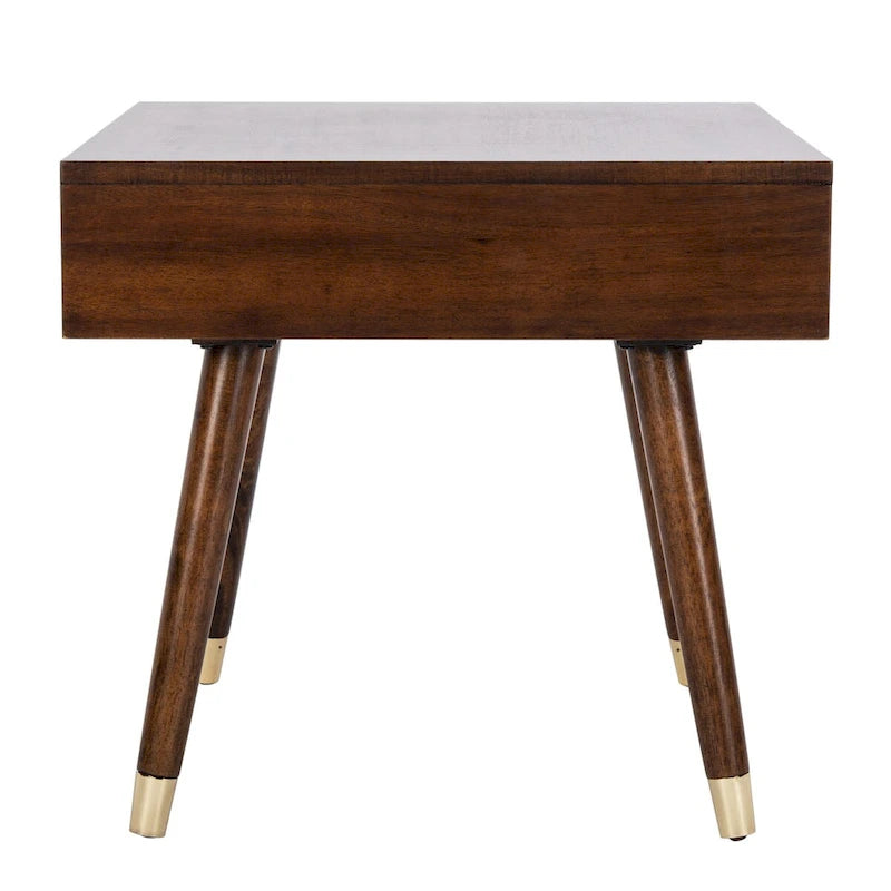 Table d'appoint Sunny Mid-Century avec embouts dorés - 24Lx24Px22H
