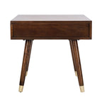 Table d'appoint Sunny Mid-Century avec embouts dorés - 24Lx24Px22H