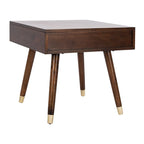 Table d'appoint Sunny Mid-Century avec embouts dorés - 24Lx24Px22H