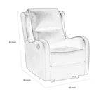 Fauteuil inclinable manuel de 38 pouces, cuir synthétique gris rembourré, bois massif