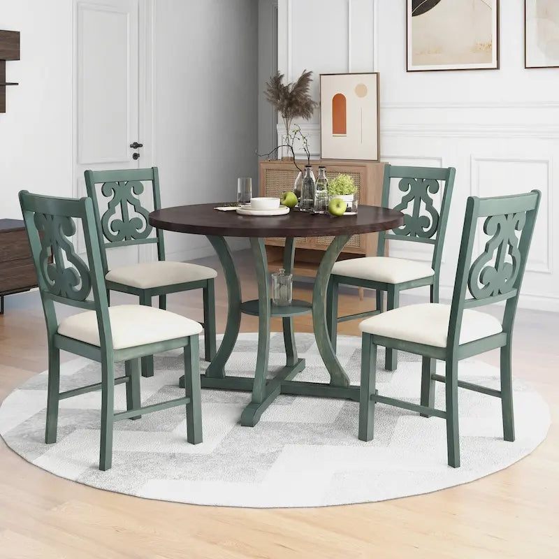 Ensemble table et chaises rondes 5 pièces
