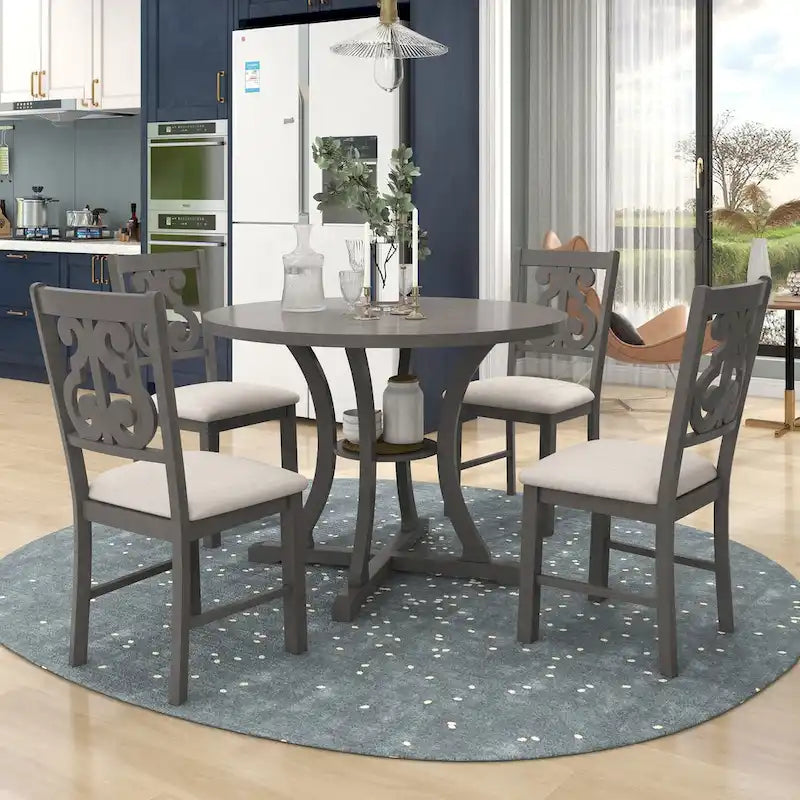 Ensemble table et chaises rondes 5 pièces