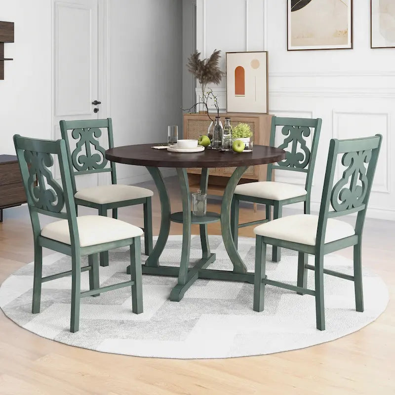 Ensemble table et chaises rondes 5 pièces