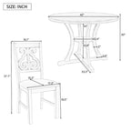 Ensemble table et chaises rondes 5 pièces