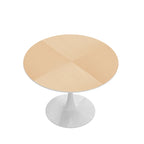 Table à manger moderne avec plateau rond et pied en métal