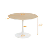 Table à manger moderne avec plateau rond et pied en métal