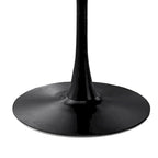 Table à manger moderne avec plateau rond et pied en métal