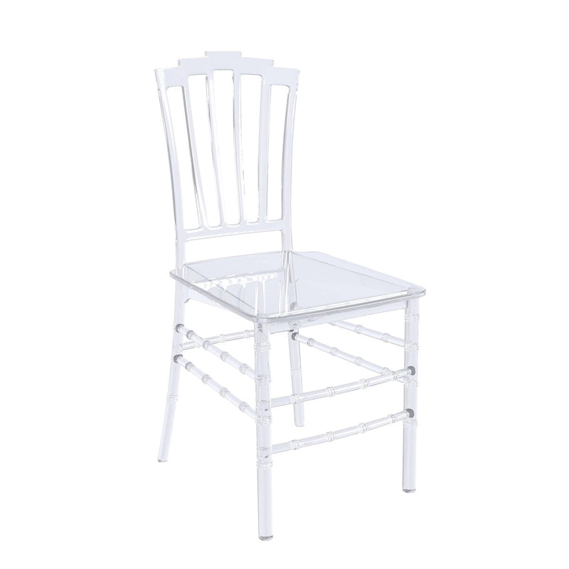 Chaise de salle à manger latérale moderne en acrylique avec dossier Windsor