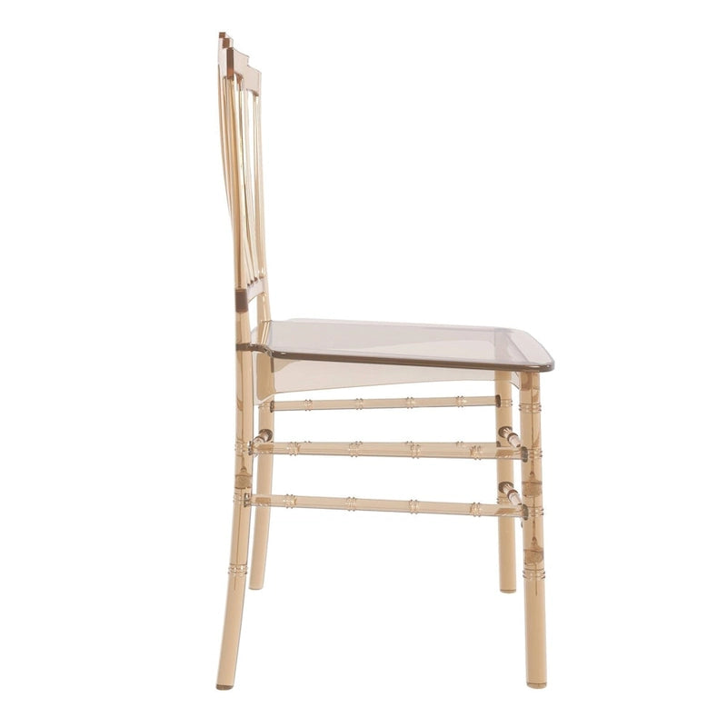 Chaise de salle à manger latérale moderne en acrylique avec dossier Windsor