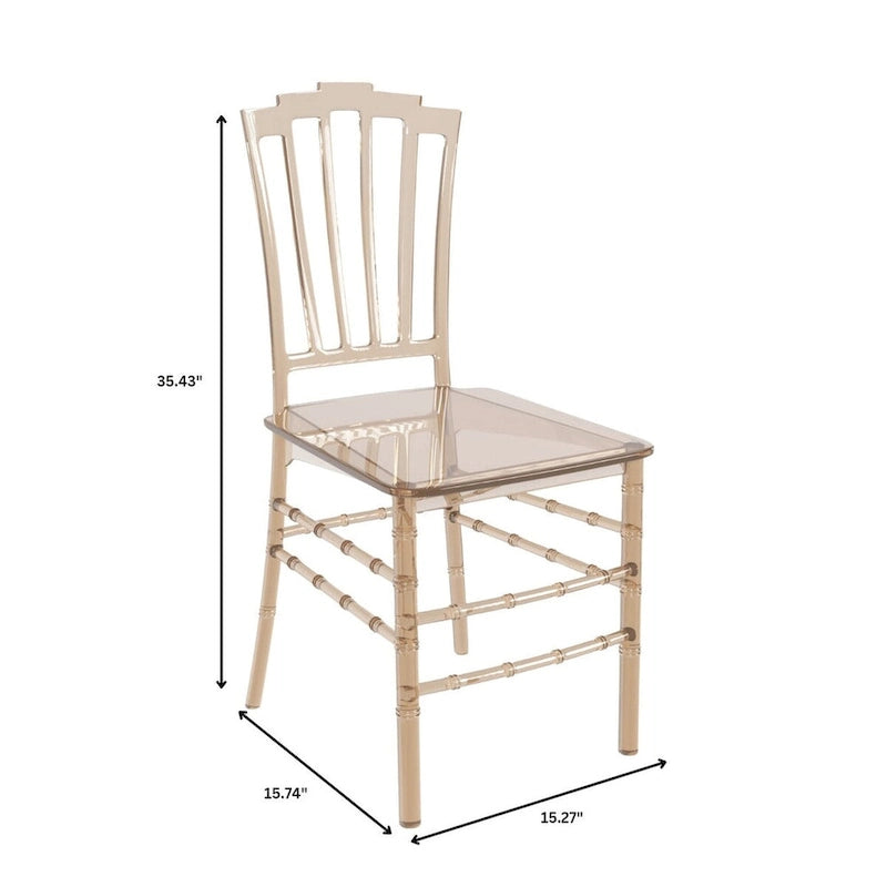 Chaise de salle à manger latérale moderne en acrylique avec dossier Windsor