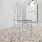 Chaise de salle à manger latérale moderne en acrylique avec dossier Windsor