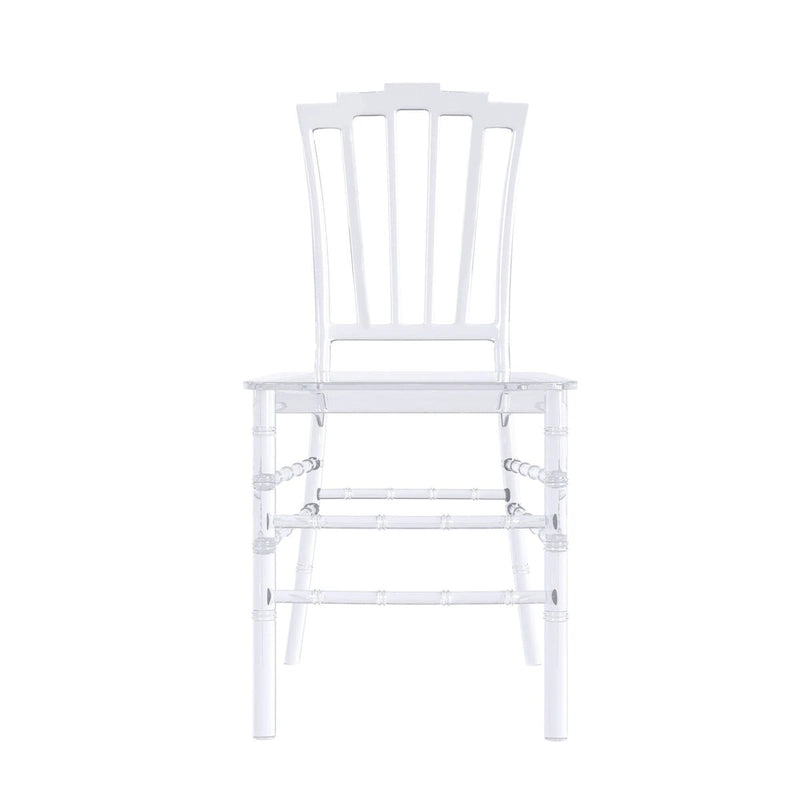 Chaise de salle à manger latérale moderne en acrylique avec dossier Windsor