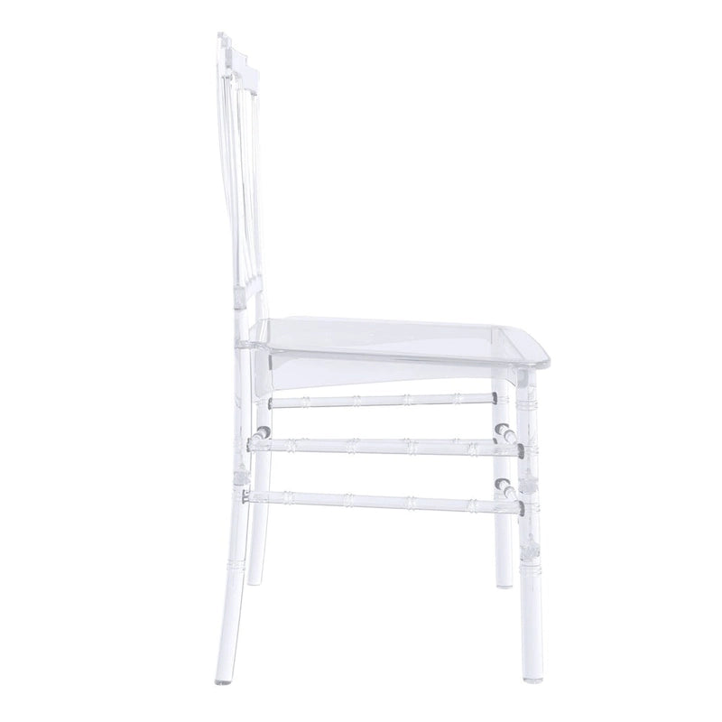 Chaise de salle à manger latérale moderne en acrylique avec dossier Windsor
