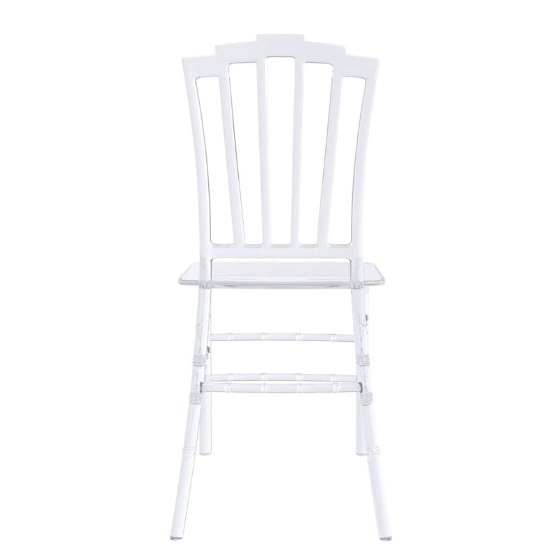 Chaise de salle à manger latérale moderne en acrylique avec dossier Windsor