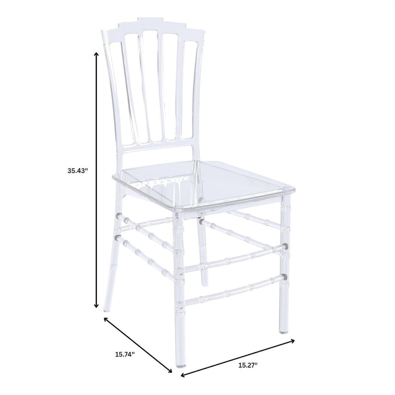 Chaise de salle à manger latérale moderne en acrylique avec dossier Windsor