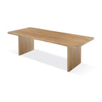 Table de salle à manger de 95 pouces, rectangulaire, en bois marron brossé à bord brut