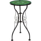 Table d'appoint en verre et métal à motif feuilles 22