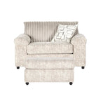 Fauteuil câlin et pouf en velours côtelé Nason Wide Wale