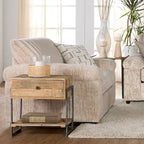 Fauteuil câlin et pouf en velours côtelé Nason Wide Wale