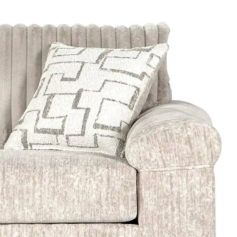 Fauteuil câlin et pouf en velours côtelé Nason Wide Wale