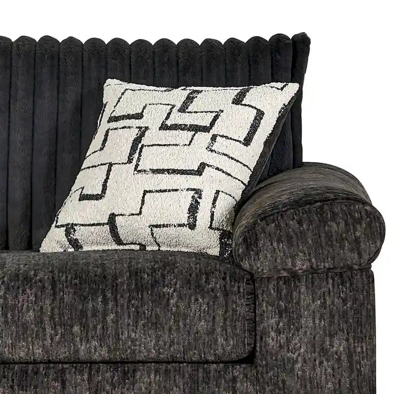 Fauteuil câlin et pouf en velours côtelé Nason Wide Wale