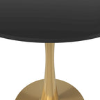 Table à manger ronde de 24 pouces pour 4 personnes avec plateau en MDF et piètement en acier doré pour cuisine et salle à manger