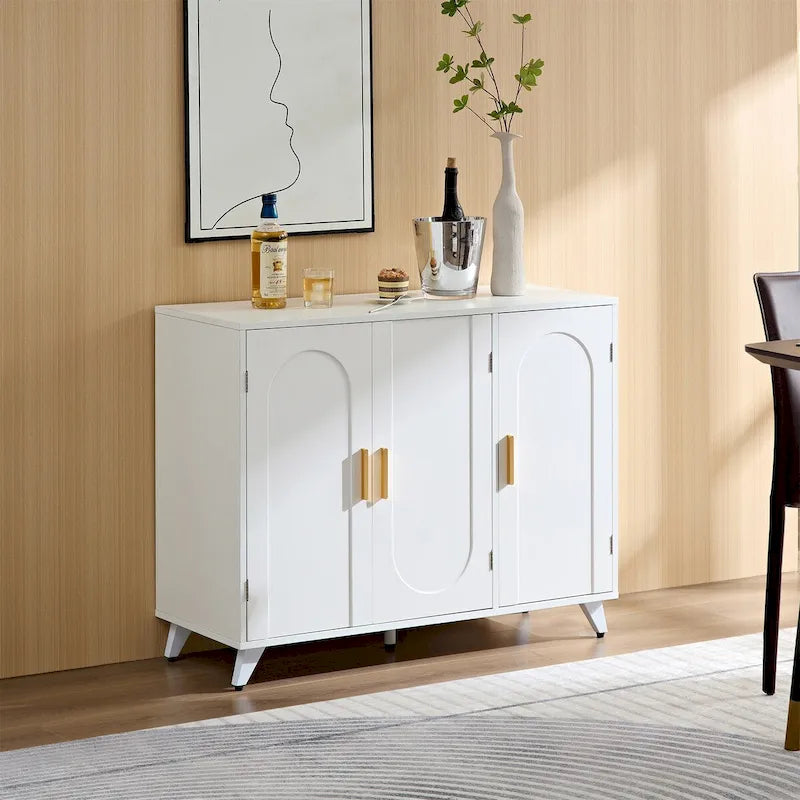 Buffet 3 Portes avec Étagères Réglables