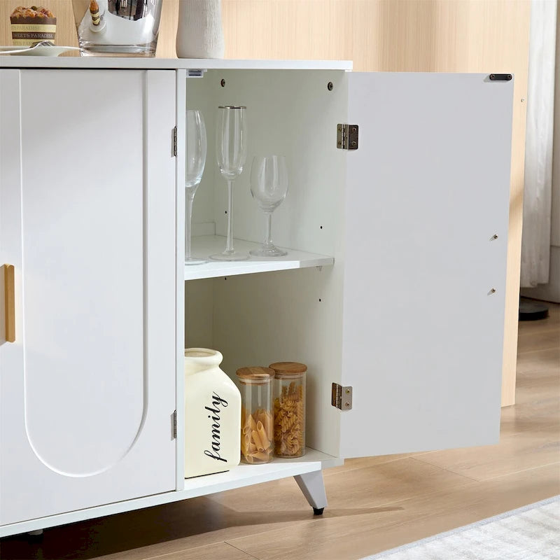 Buffet 3 Portes avec Étagères Réglables