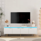 Meuble TV moderne en bois avec 4 portes pour téléviseurs jusqu'à 80 pouces