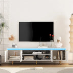 Meuble TV moderne en bois avec 4 portes pour téléviseurs jusqu'à 80 pouces